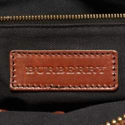 Burberry Brown/Beige House Check Canvas and Leather Bridle Lynher Tote