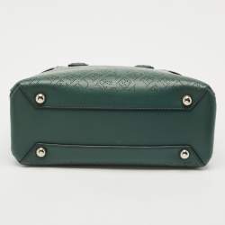 Burberry Green Perforated Leather Small Banner Tote