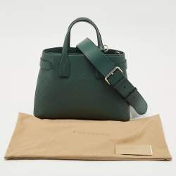 Burberry Green Perforated Leather Small Banner Tote