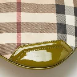 Pre Owned Burberry Olive Green/Beige Supernova Check PVC Dryden Crossbody Bag