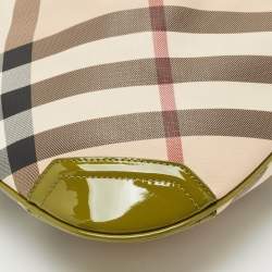 Pre Owned Burberry Olive Green/Beige Supernova Check PVC Dryden Crossbody Bag