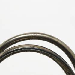 Pre Owned Burberry Black/Grey Beat Check Nylon and Patent Leather Small Healy Tote