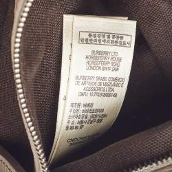 Pre Owned Burberry Beige/Grey Smoked Check Coated Canvas and Leather Hartham Shoulder Bag