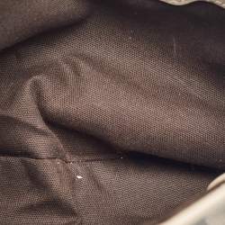 Pre Owned Burberry Beige/Grey Smoked Check Coated Canvas and Leather Hartham Shoulder Bag