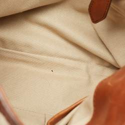 Pre Owned Burberry Brown Mega Check Fabric and Leather Tote