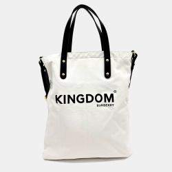 Pre Owned Burberry Cream Fabric tote and shoulder bag