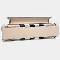 Pre Owned Burberry Beige Fabric and Leather Pocket Bag Mini