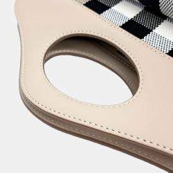 Pre Owned Burberry Beige Fabric and Leather Pocket Bag Mini