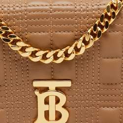 Pre Owned Burberry Beige Leather Mini Lola Chain Crossbody Bag