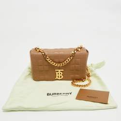 Pre Owned Burberry Beige Leather Mini Lola Chain Crossbody Bag