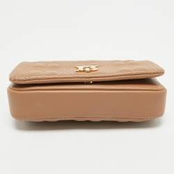 Pre Owned Burberry Beige Leather Mini Lola Chain Crossbody Bag