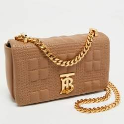 Pre Owned Burberry Beige Leather Mini Lola Chain Crossbody Bag