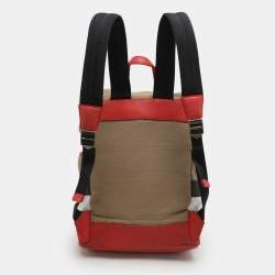 Pre Owned Burberry Beige/Pink Mega Check Canvas and Leather Drifton Backpack