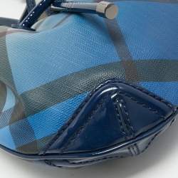 Pre Owned حقيبة كروس بودي برابري قماش مطلي أومبري أزرق سوبرنوفا كارو برباط