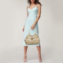 Pre Owned Burberry Beige Quilted Leather Beaton Tote