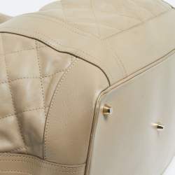 Pre Owned Burberry Beige Quilted Leather Beaton Tote