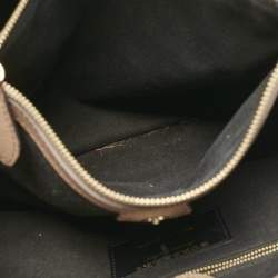 Pre Owned Burberry Brown Leather and House Check Fabric Medium Banner Tote