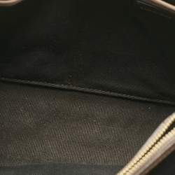 Pre Owned Burberry Brown Leather and House Check Fabric Medium Banner Tote