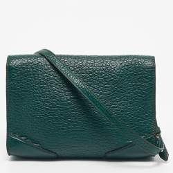 مملوكة مسبقًا حقيبة كروس بودي بربري هيريتج جلد حبيبي أخضر