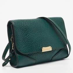مملوكة مسبقًا حقيبة كروس بودي بربري هيريتج جلد حبيبي أخضر