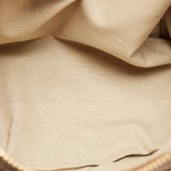 Pre Owned Burberry Brown/Beige Haymarket Coated Canvas and Leather Satchel