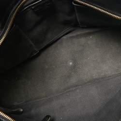 Pre Owned Burberry Black/Beige House Check Canvas and Leather Bridle Kent Tote