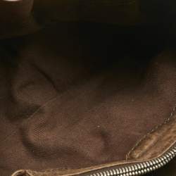 Pre Owned حقيبة يد بربري بيتون قماش و جلد فحص المنزل بني صغيرة