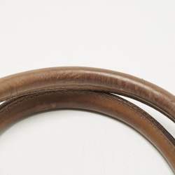 Pre Owned حقيبة يد بربري بيتون قماش و جلد فحص المنزل بني صغيرة