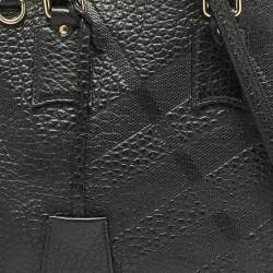Pre Owned Burberry Black Embossed Leather Orchard Bowler Bag