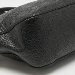 Pre Owned Burberry Black Embossed Leather Orchard Bowler Bag