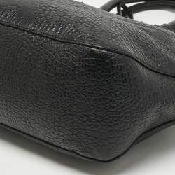 Pre Owned Burberry Black Embossed Leather Orchard Bowler Bag