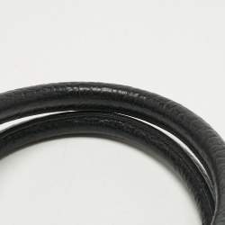 Pre Owned Burberry Black Embossed Leather Orchard Bowler Bag