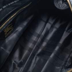 مملوكة مسبقًا Burberry Black Quilted Nylon and Patent Leather Manor Satchel