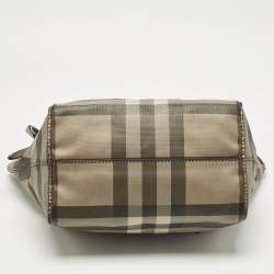 Pre Owned Burberry Metallic/Smoked Check PVC Salisbury Tote