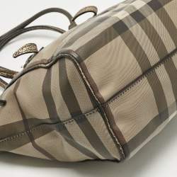Pre Owned Burberry Metallic/Smoked Check PVC Salisbury Tote