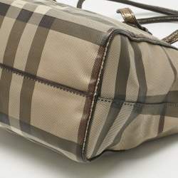 Pre Owned Burberry Metallic/Smoked Check PVC Salisbury Tote