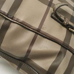 Pre Owned Burberry Metallic/Smoked Check PVC Salisbury Tote