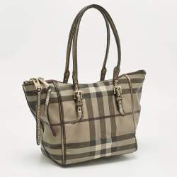 Pre Owned Burberry Metallic/Smoked Check PVC Salisbury Tote