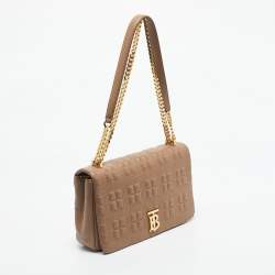 Pre Owned Burberry Beige Quilted Leather Medium Lola Shoulder Bag