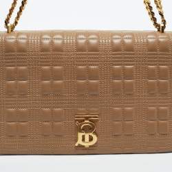 Pre Owned Burberry Beige Quilted Leather Medium Lola Shoulder Bag