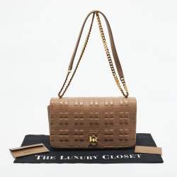 Pre Owned Burberry Beige Quilted Leather Medium Lola Shoulder Bag
