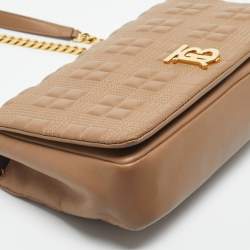 Pre Owned Burberry Beige Quilted Leather Medium Lola Shoulder Bag