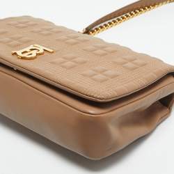 Pre Owned Burberry Beige Quilted Leather Medium Lola Shoulder Bag