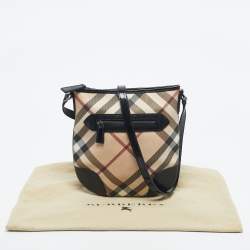 Pre Owned Burberry Black/Beige Supernova Check PVC Dryden Crossbody Bag