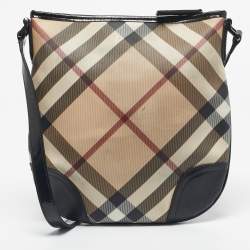 Pre Owned Burberry Black/Beige Supernova Check PVC Dryden Crossbody Bag