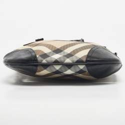 Pre Owned Burberry Black/Beige Supernova Check PVC Dryden Crossbody Bag