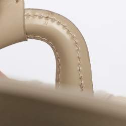 Pre Owned Burberry Beige Quilted Nylon and Patent Leather Manor Satchel