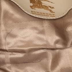 Pre Owned Burberry Beige Quilted Nylon and Patent Leather Manor Satchel