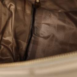 Pre Owned Burberry Beige Quilted Nylon and Patent Leather Manor Satchel
