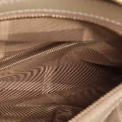 Pre Owned Burberry Beige Quilted Nylon and Patent Leather Manor Satchel